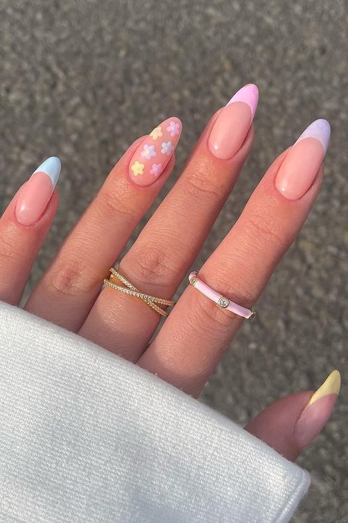 Easter nails, pastel french